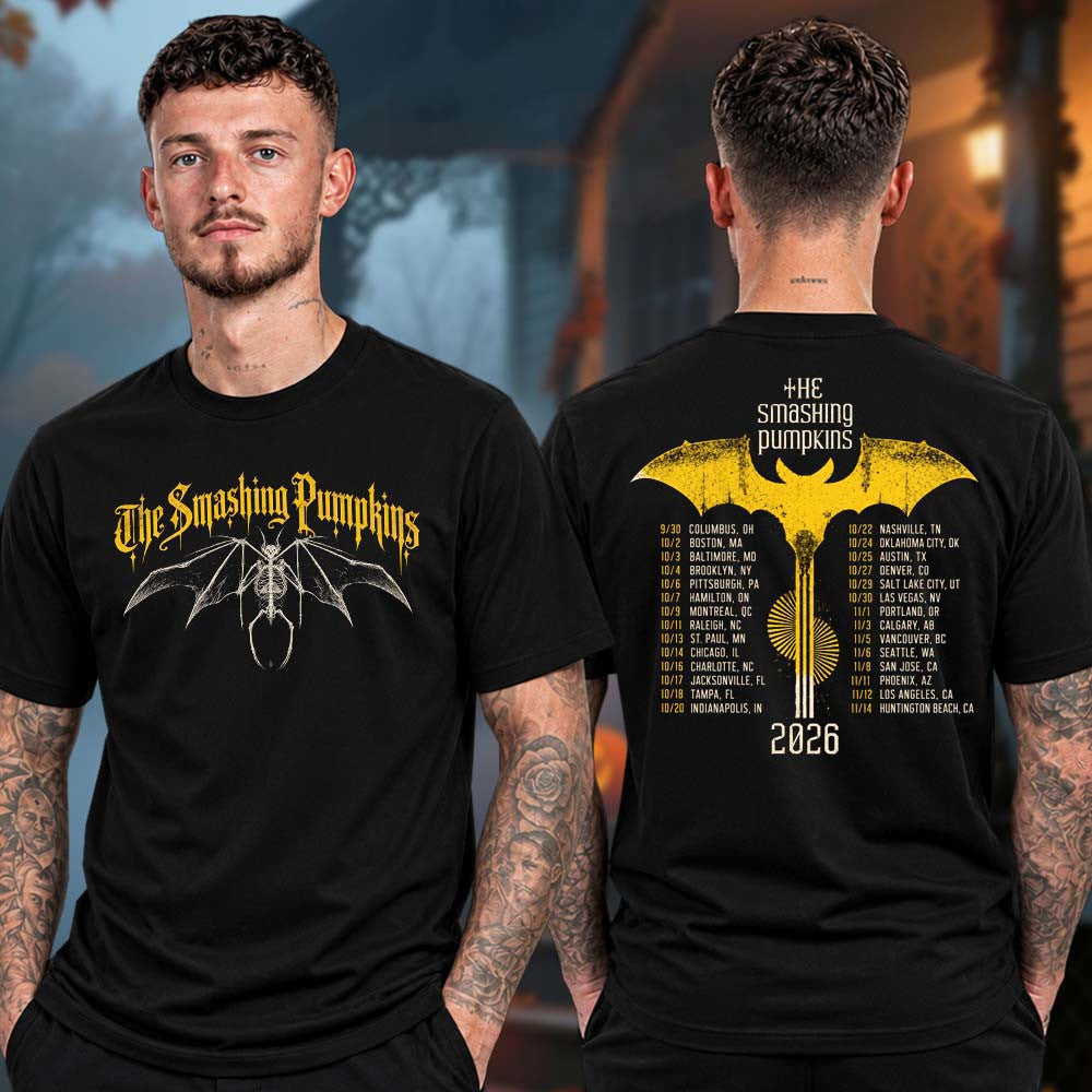 The Smashing Pumpkins Merch The Rast In A Cage Tour 2026 Skeleton Bat Tour Dates T-Shirt Best Fan Gifts - Foxy23shop