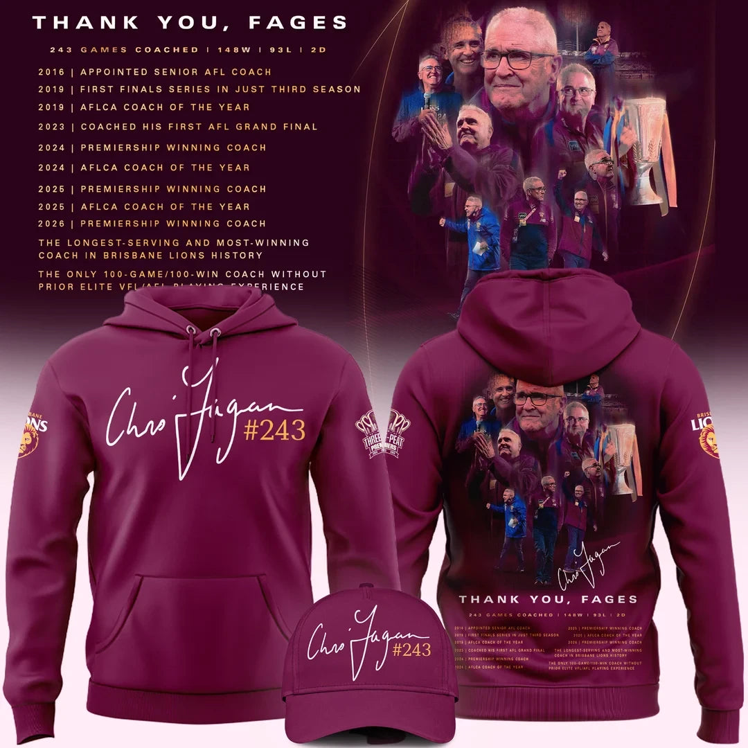 Brisbane Lions Merch Thank You Fages Signature Hoodie Gifts Idea For Brisbane Lions Fans - Foxy23shop