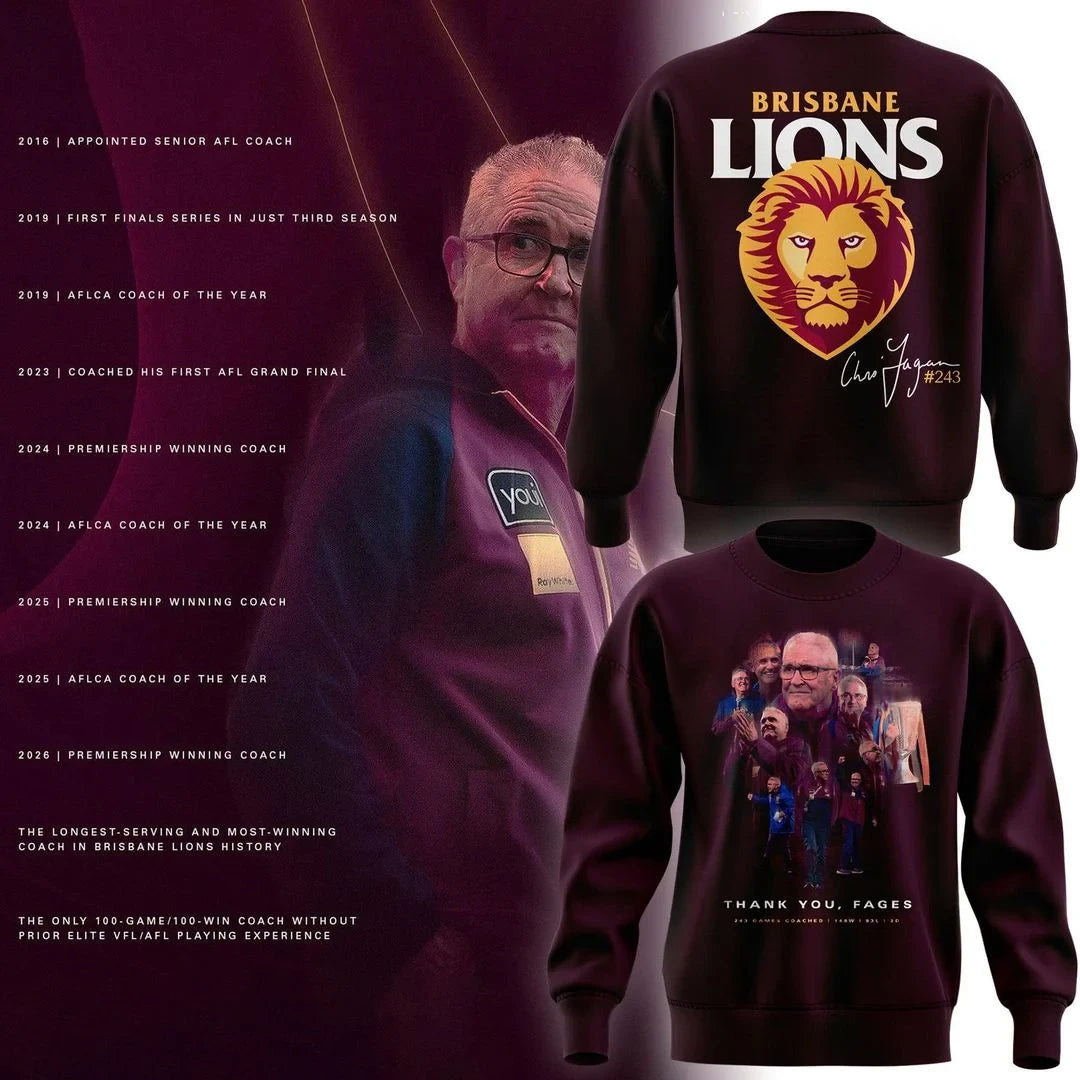 Brisbane Lions Merch Thank You Fages Signature Sweatshirt Presents For Rules Football Fan - Foxy23shop