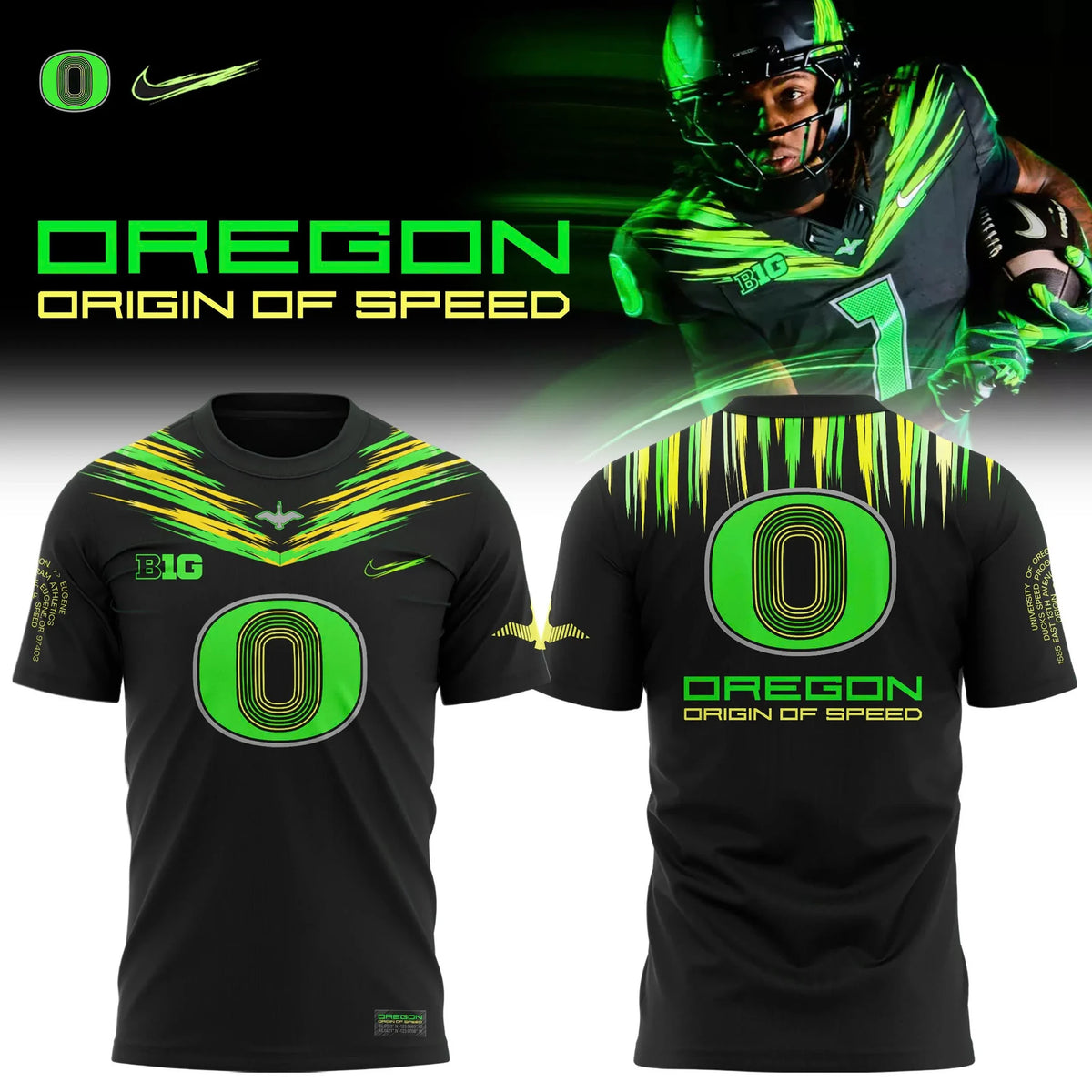 Oregon Ducks Merch Origin Of Speed Commemorative Fan T-Shirt Oregon Ducks Clothes Fan Gear - Foxy23shop