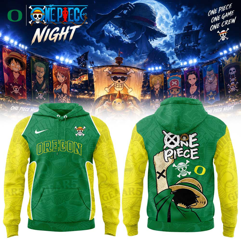 Oregon Ducks X One Piece Night 2026 Hoodie Oregon Ducks Apparel Fan Gear - Foxy23shop
