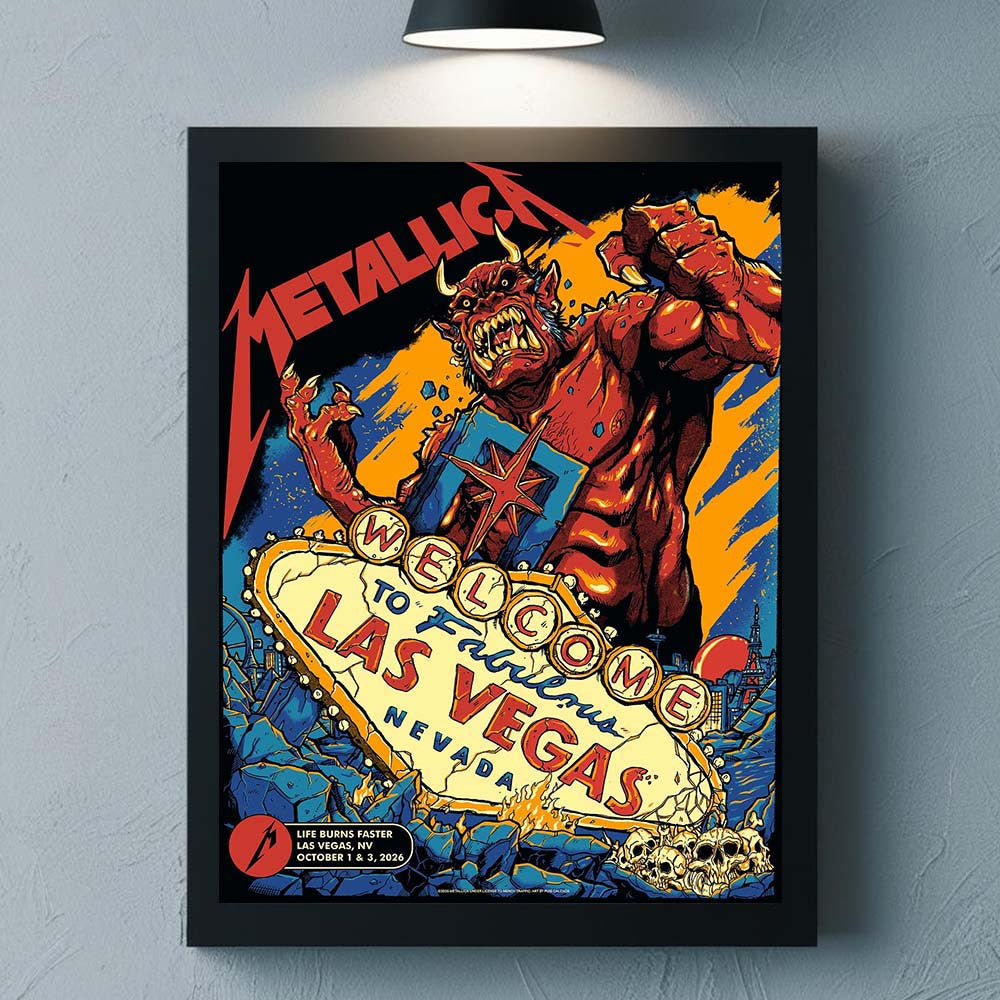 Metallica Life Burns Faster 2026 Las Vegas Poster Metallica Concert Poster Unique Fan Gifts - Foxy23shop