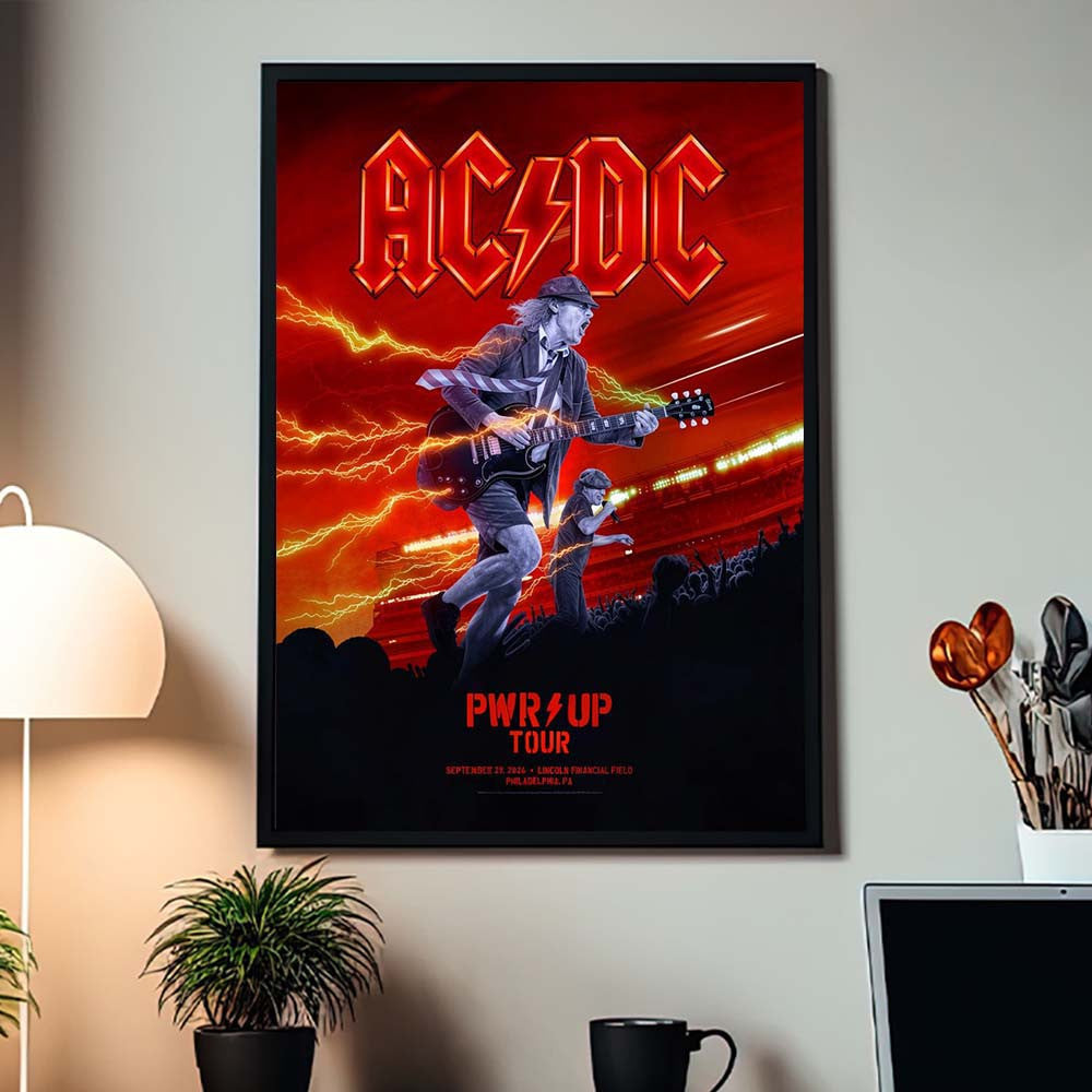 ACDC PWR Up Tour Philadelphia PA 2026 Event Poster AC DC Concert Poster Unique Fan Gift - Foxy23shop