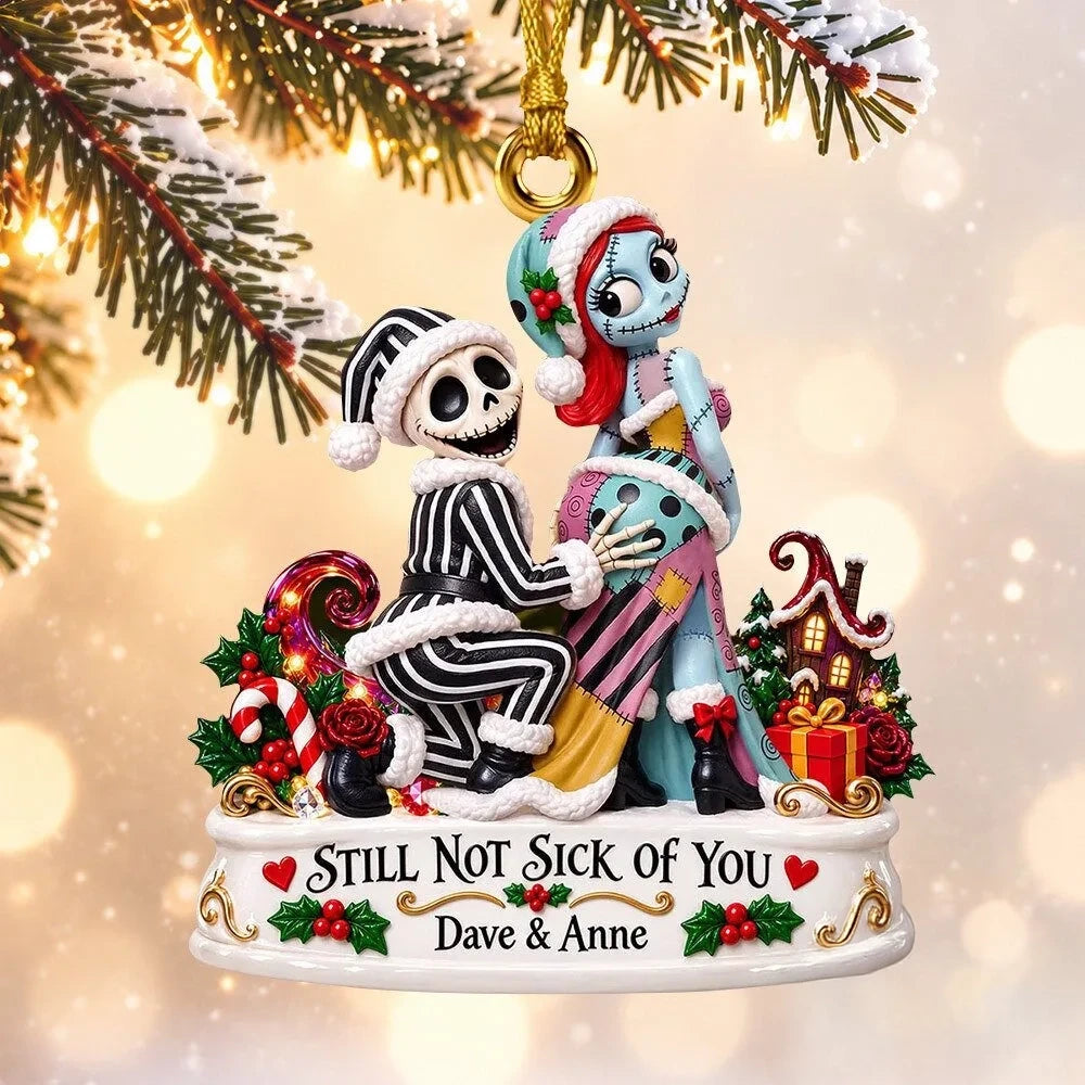 Custom Jack Sally Nightmare Christmas Ornaments Xmas Tree Decor Gifts For Couples - Foxy23shop