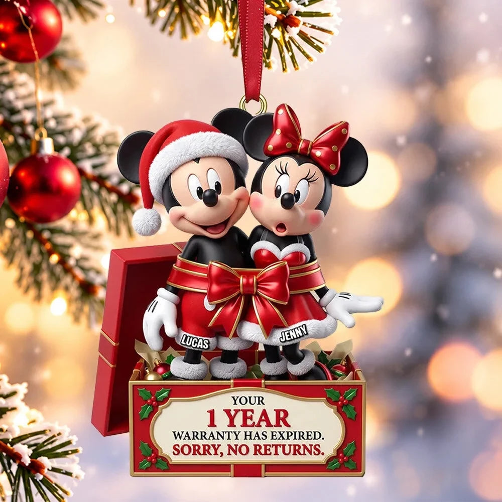 Mickey Minnie Christmas Couple Concept Fan Christmas Ornament Xmas Tree Decor Gifts For Mickey Lover - Foxy23shop