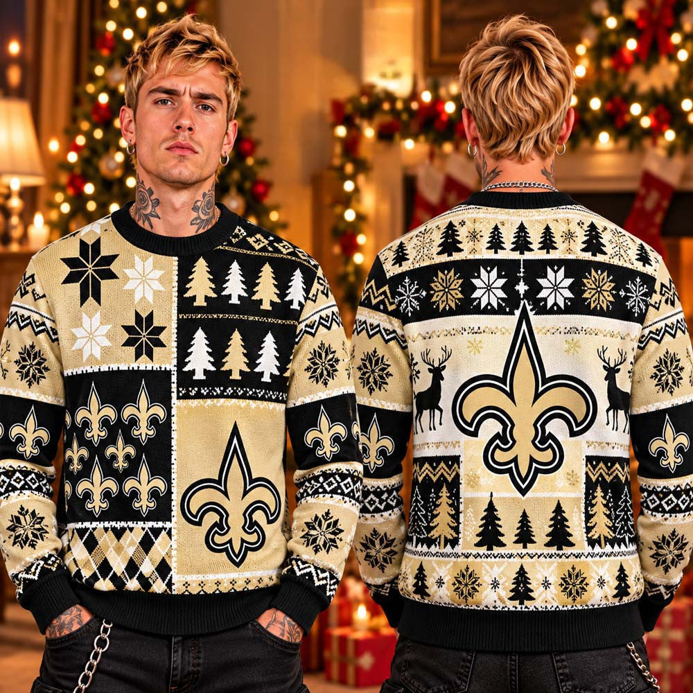New Orleans Saints NFL 2026 Ugly Christmas Sweater Xmas Clothing Gifts For Who Dat Nation - Foxy23shop