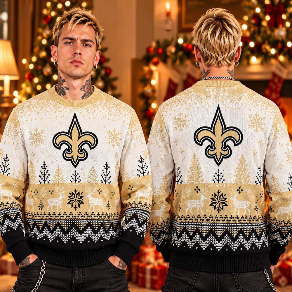 New Orleans Saints 2026 NFL Ugly Christmas Sweater Xmas Clothing Who Dat Nation Gifts - Foxy23shop