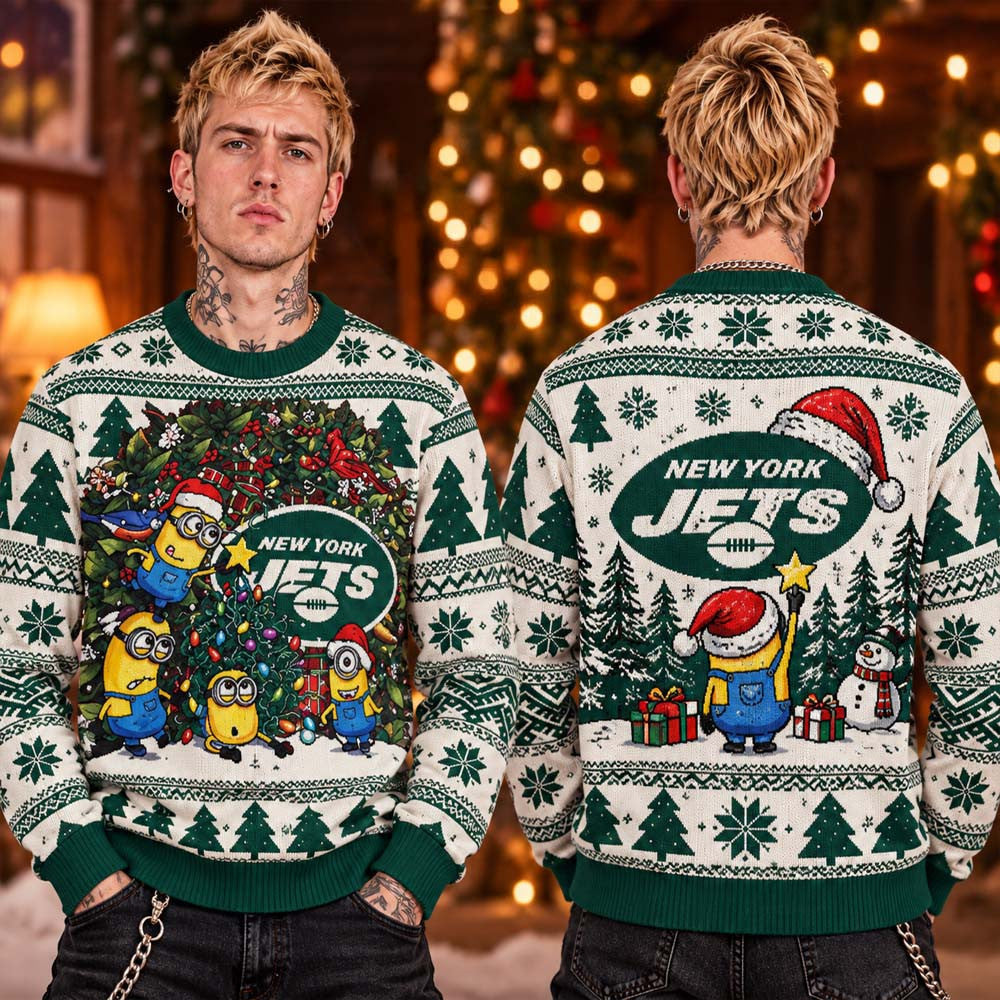 New York Jets NFL 2026 Minion Christmas Ugly Sweater Xmas Apparel Gifts For Fans - Foxy23shop