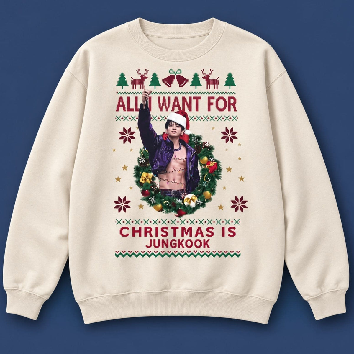 All I Want For Christmas Is Jungkook Sweatshirt BTS Xmas Apparel Gifts For Army - Foxy23shop