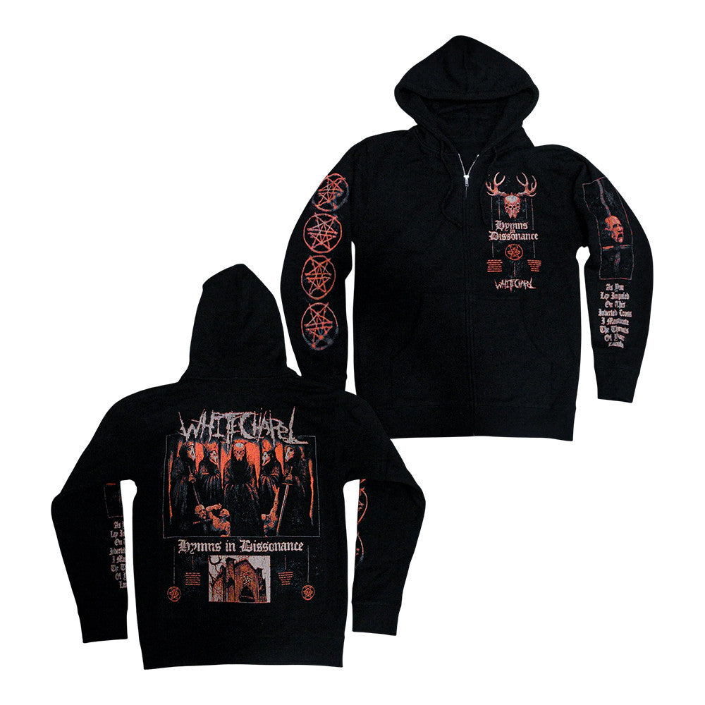 Whitechapel Merch Inverted Cross Zip Hoodie Best Gifts For Whitechapel Lovers - Foxy23shop