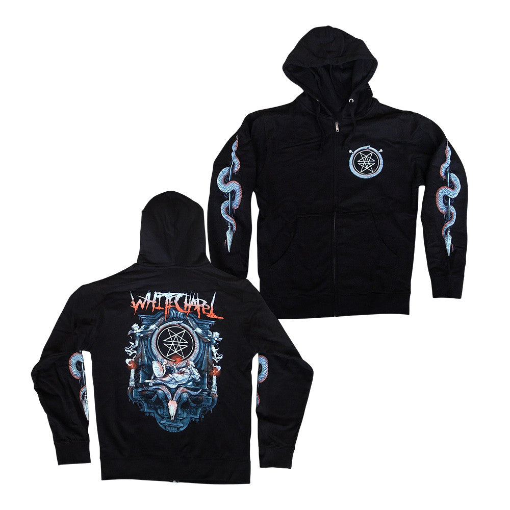 Whitechapel Merch Serpentine Altar Zip Hoodie Gifts For Whitechapel Fans - Foxy23shop