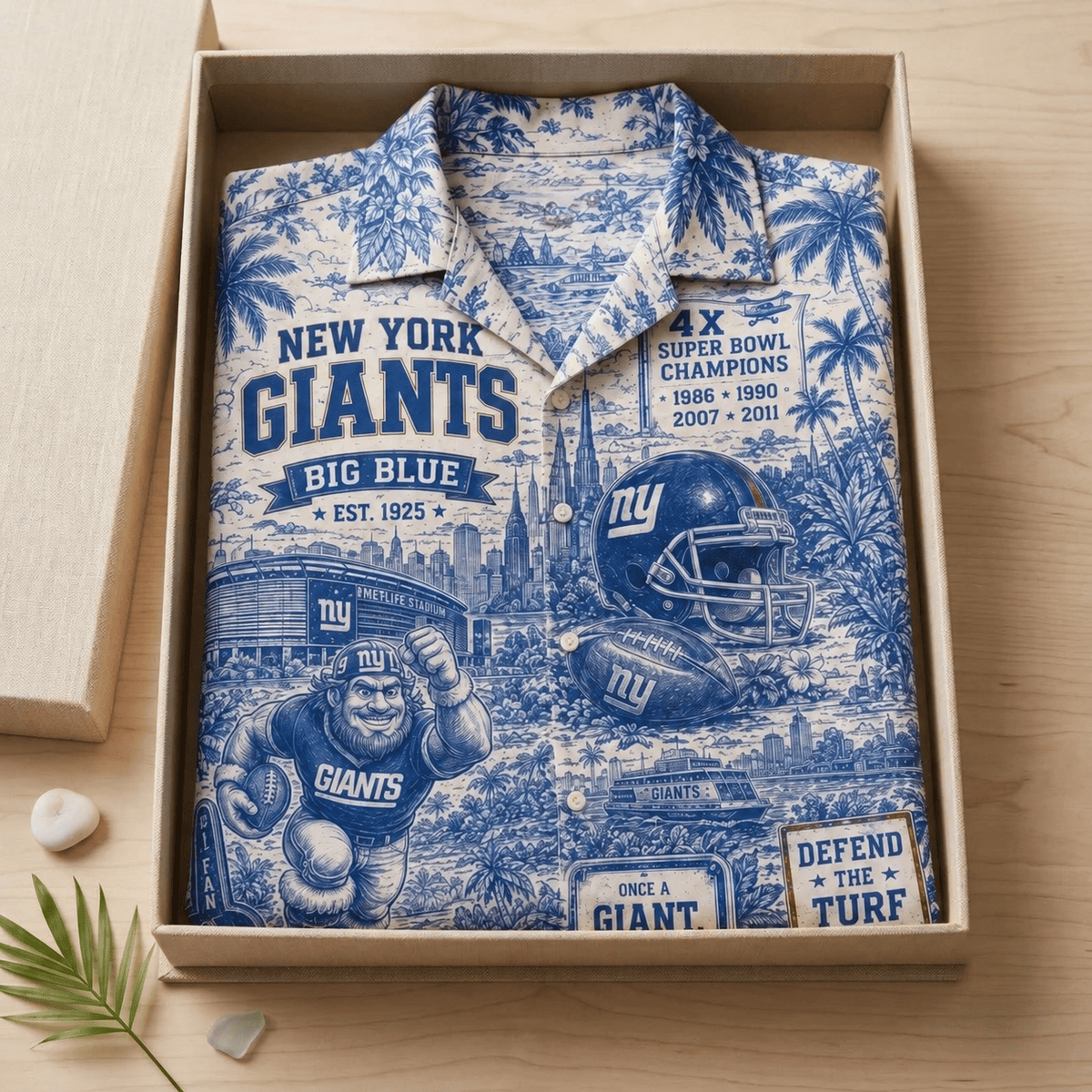 New York Giants Football Big Blue 1925 Hawaiian Shirt New York Giants Aloha Shirt Gift For Fans - Foxy23shop
