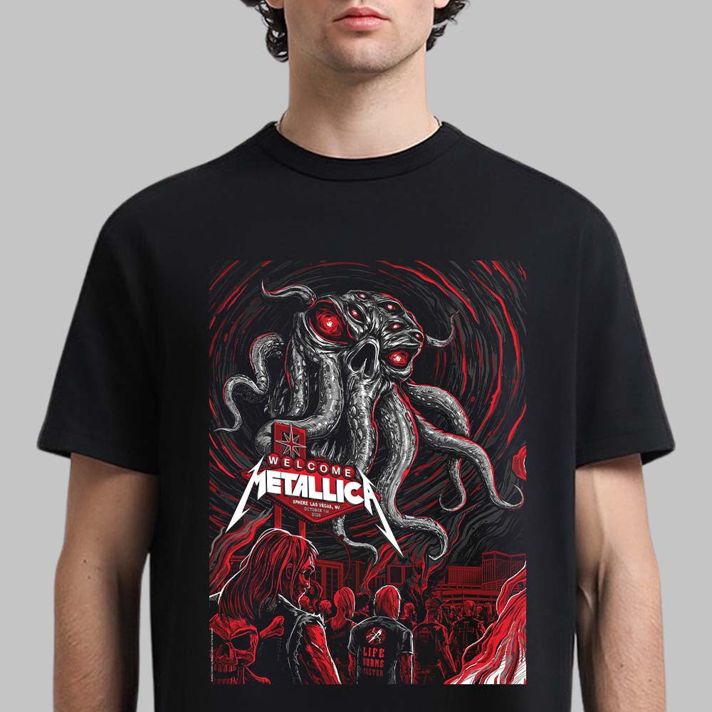 Metallica Life Burns Faster Las Vegas 2026 Night 1 Venue Poster T-Shirt Metallica Clothes Fan Gifts - Foxy23shop