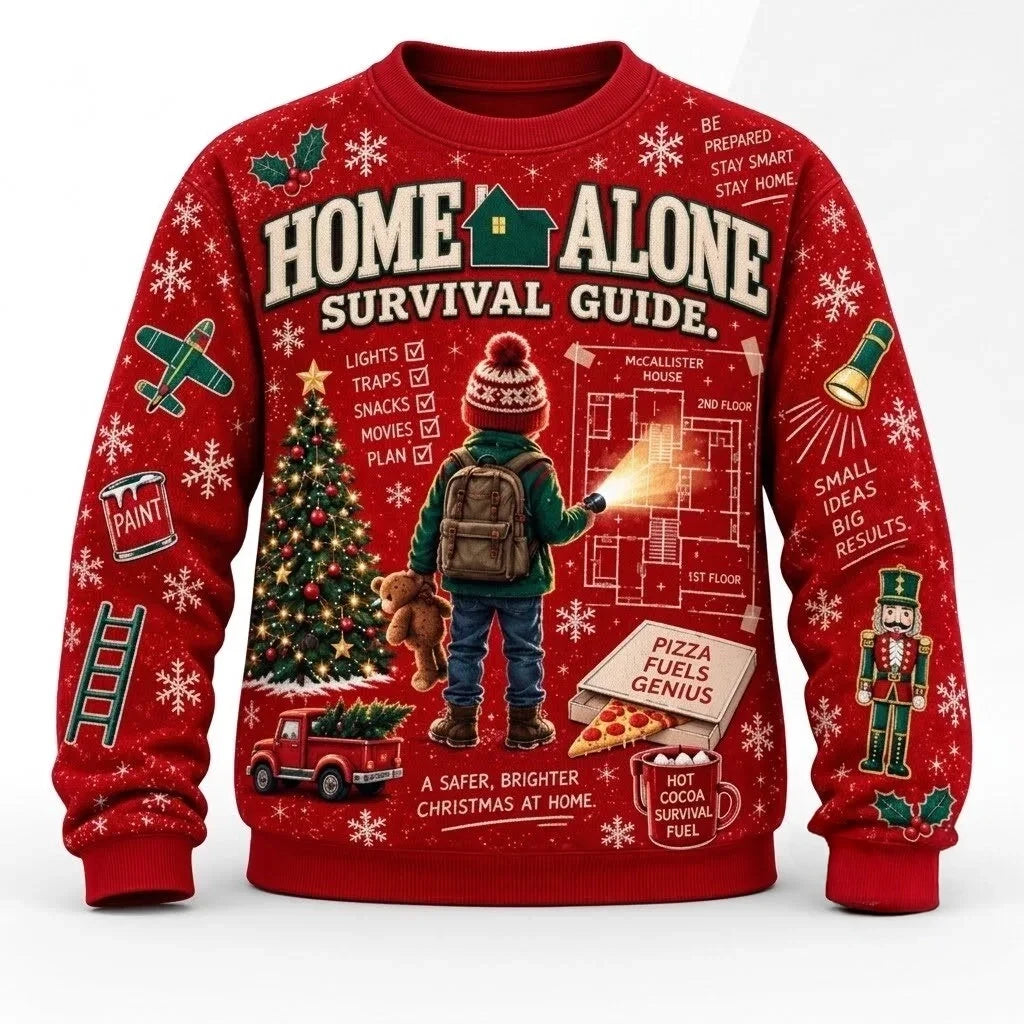 Home Alone Survival Guide Christmas Ugly Sweater Xmas Gifts For Boyfriend - Foxy23shop