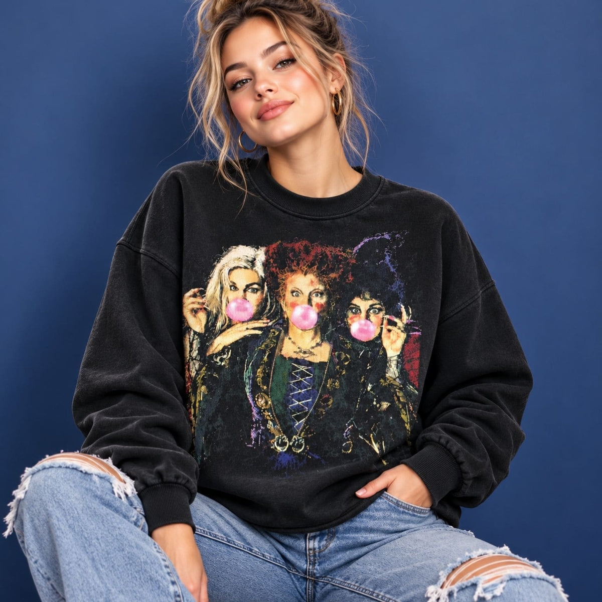 Hocus Pocus Bubble Gum Sweatshirt Funny Halloween Apparel Best Gifts For Sister - Foxy23shop