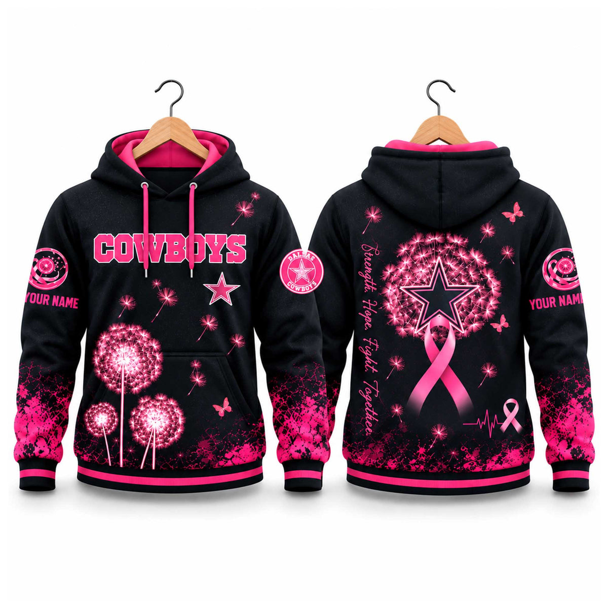 Custom Dallas Cowboys 2026 NFL Breast Cancer Awareness Hoodie Gifts For Cowboys Nation - Foxy23shop