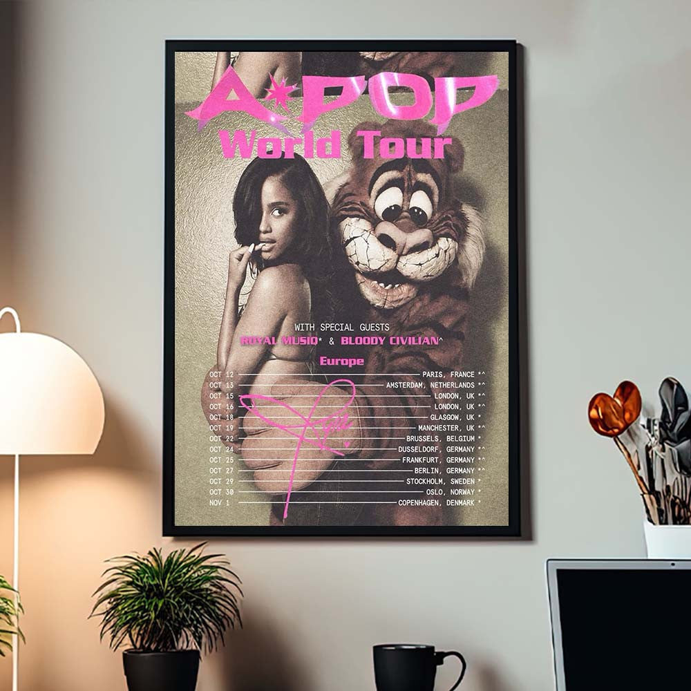 Tyla A POP World Tour 2026 With Special Guests Europe Poster Tyla Concert Poster Fan Gifts - Foxy23shop