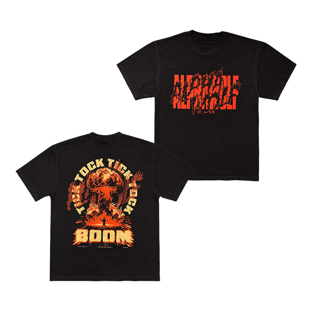 Alpha Wolf Merch Tick Tock Boom Black T-Shirt Unique Gifts For Alpha Wolf Fans - Foxy23shop