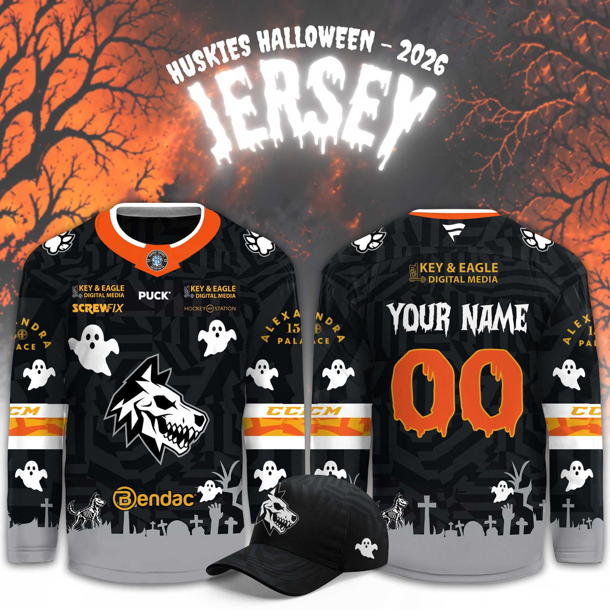 Custom Haringey Huskies 2026 Happy Halloween Night Jersey Haringey Huskies Merch Fan Gear - Foxy23shop
