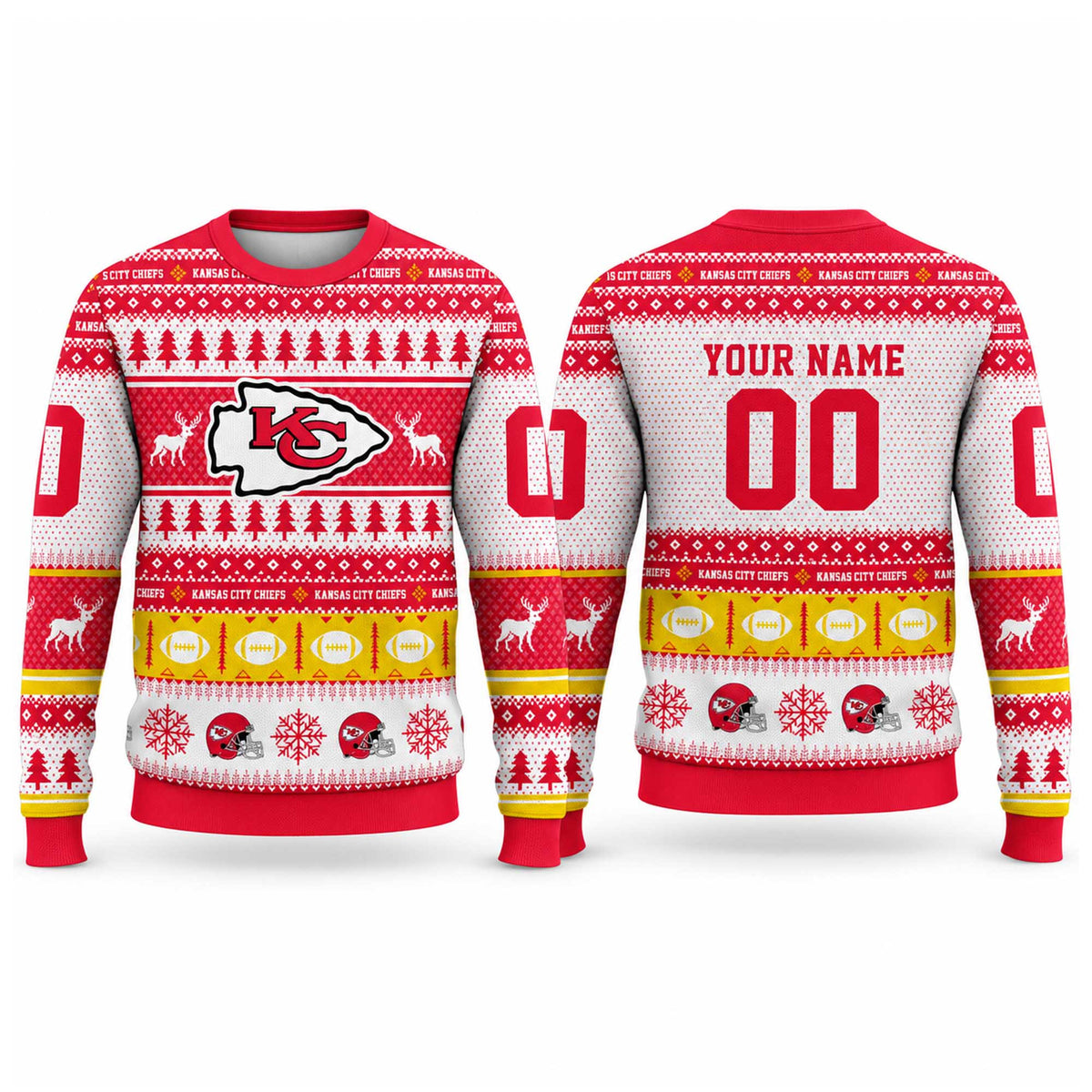 Custom Kansas City Chiefs 2026 NFL Christmas Ugly Sweater Xmas Clothing Gifts For Fans - Foxy23shop