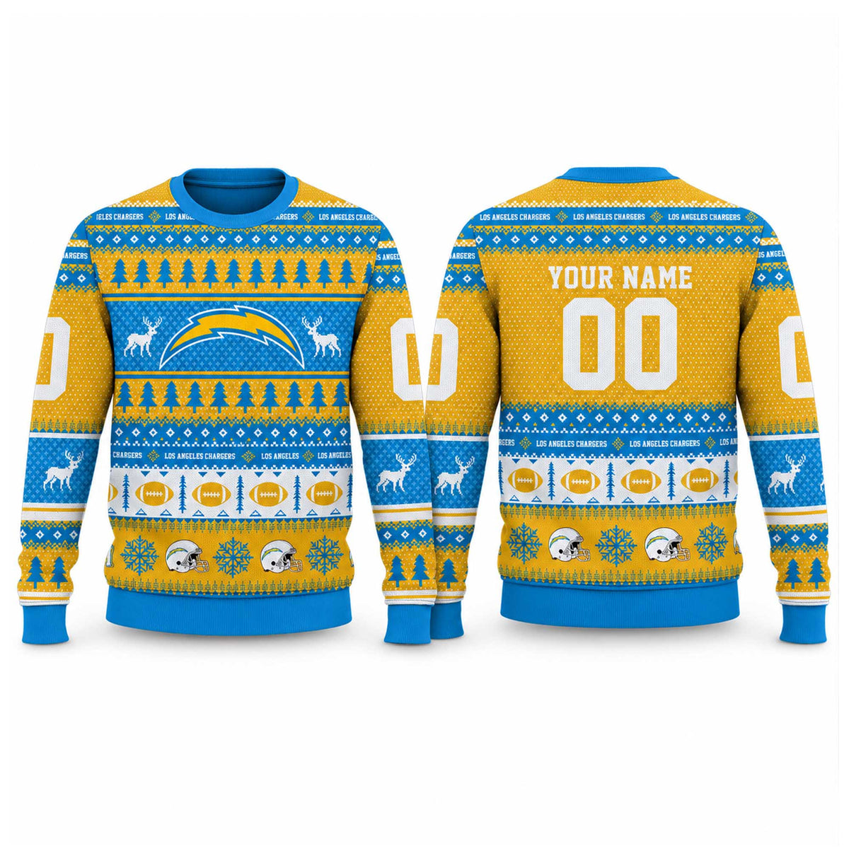 Custom Los Angeles Chargers 2026 NFL Football Ugly Christmas Sweater Xmas Gifts For Fans - Foxy23shop