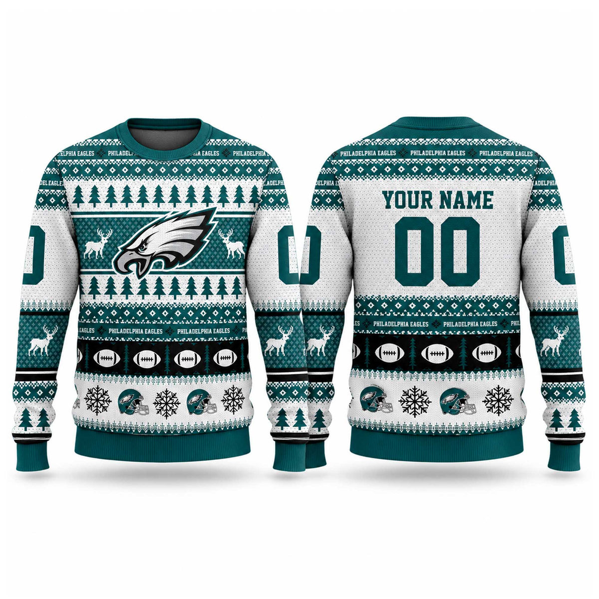 Custom Philadelphia Eagles 2026 NFL Football Ugly Christmas Sweater Xmas Clothing Fan Gifts - Foxy23shop