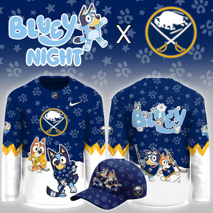 Buffalo Sabres Bluey Night Hockey Jersey Buffalo Sabres Merch Cool Gifts For Hockey Lovers - Foxy23shop