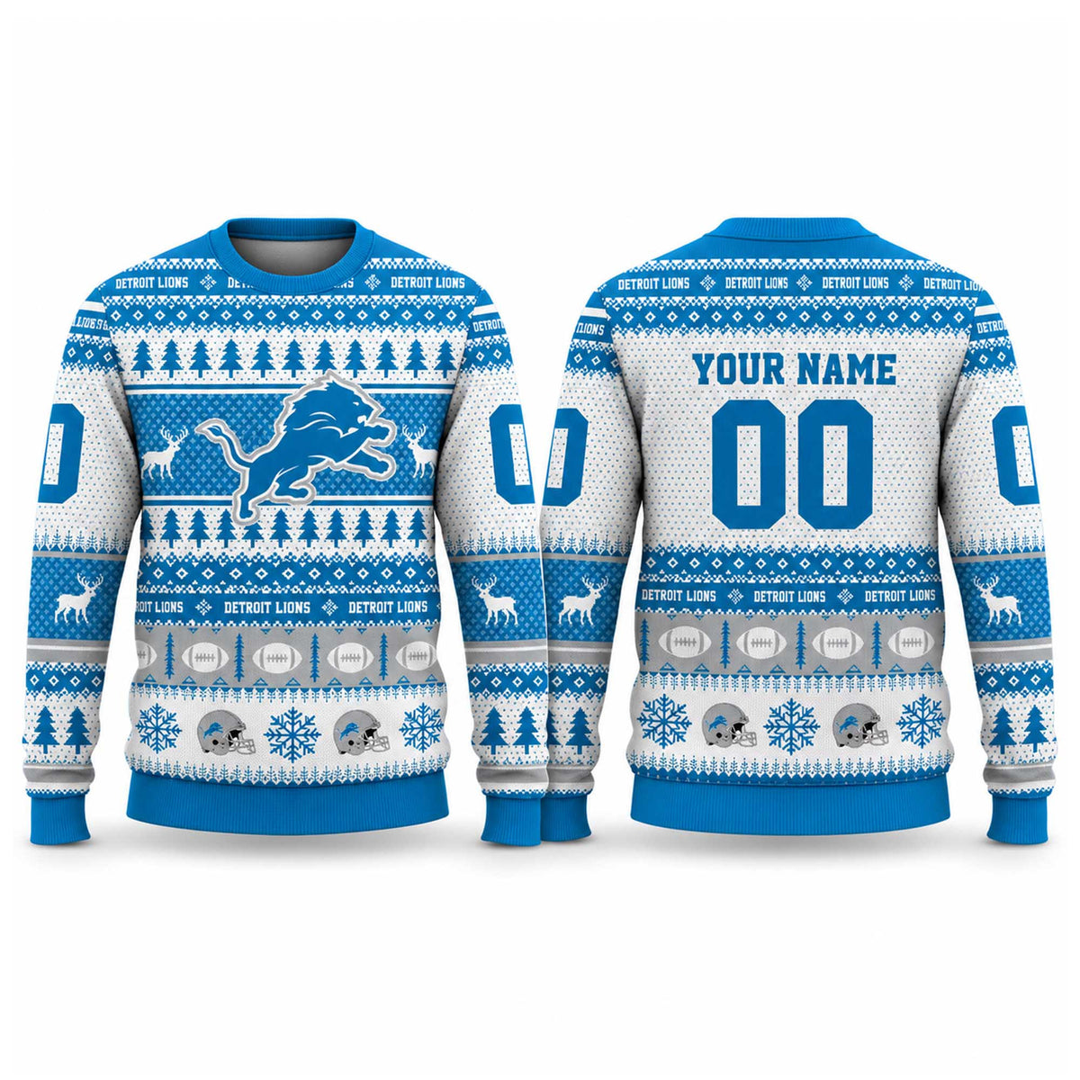 Personalized Detroit Lions Ugly Christmas Sweater Xmas Clothing Gifts For One Pride - Foxy23shop
