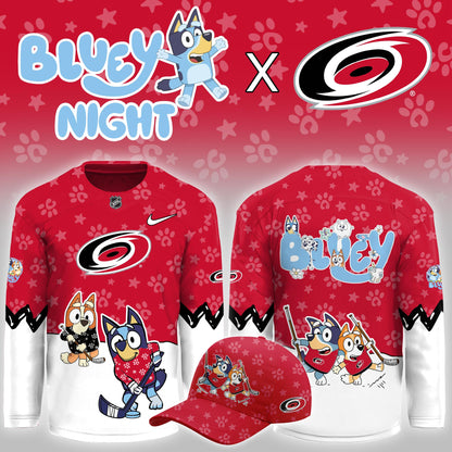 Carolina Hurricanes Bluey Night Hockey Jersey Carolina Hurricanes Clothes Gift Idea For Fans - Foxy23shop