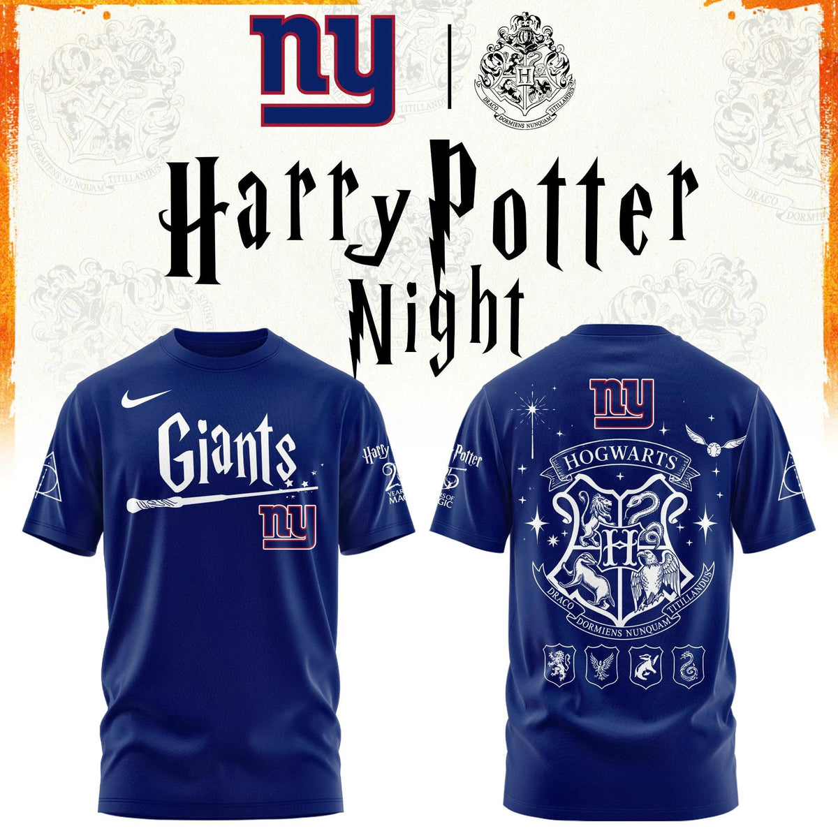 New York Giants Merch 2026 NFL Harry Potter T-Shirt Gifts For Giants Fans - Foxy23shop