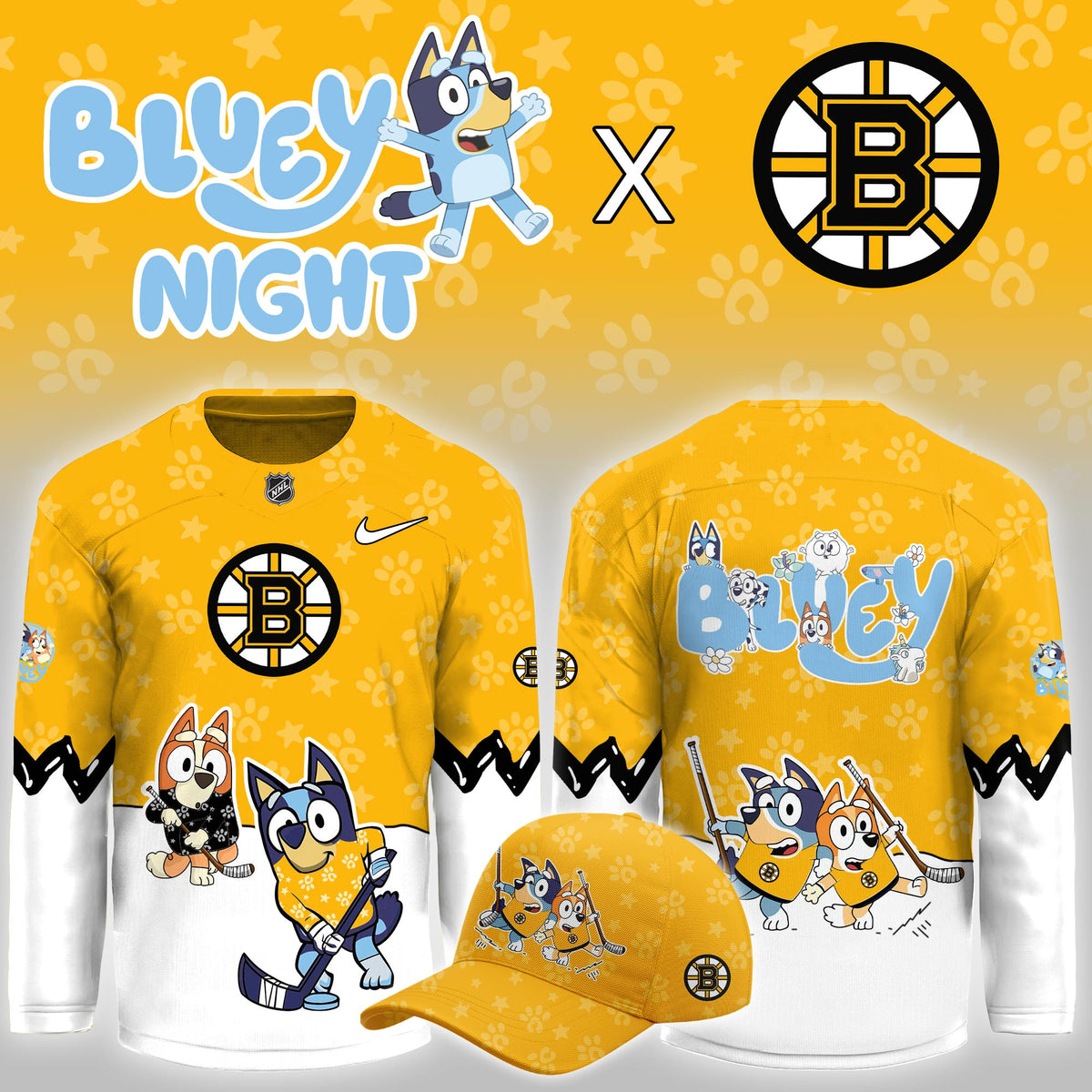 Boston Bruins Bluey Night 2026 Jersey Boston Bruins Merch Unique Gifts For Hockey Lover - Foxy23shop