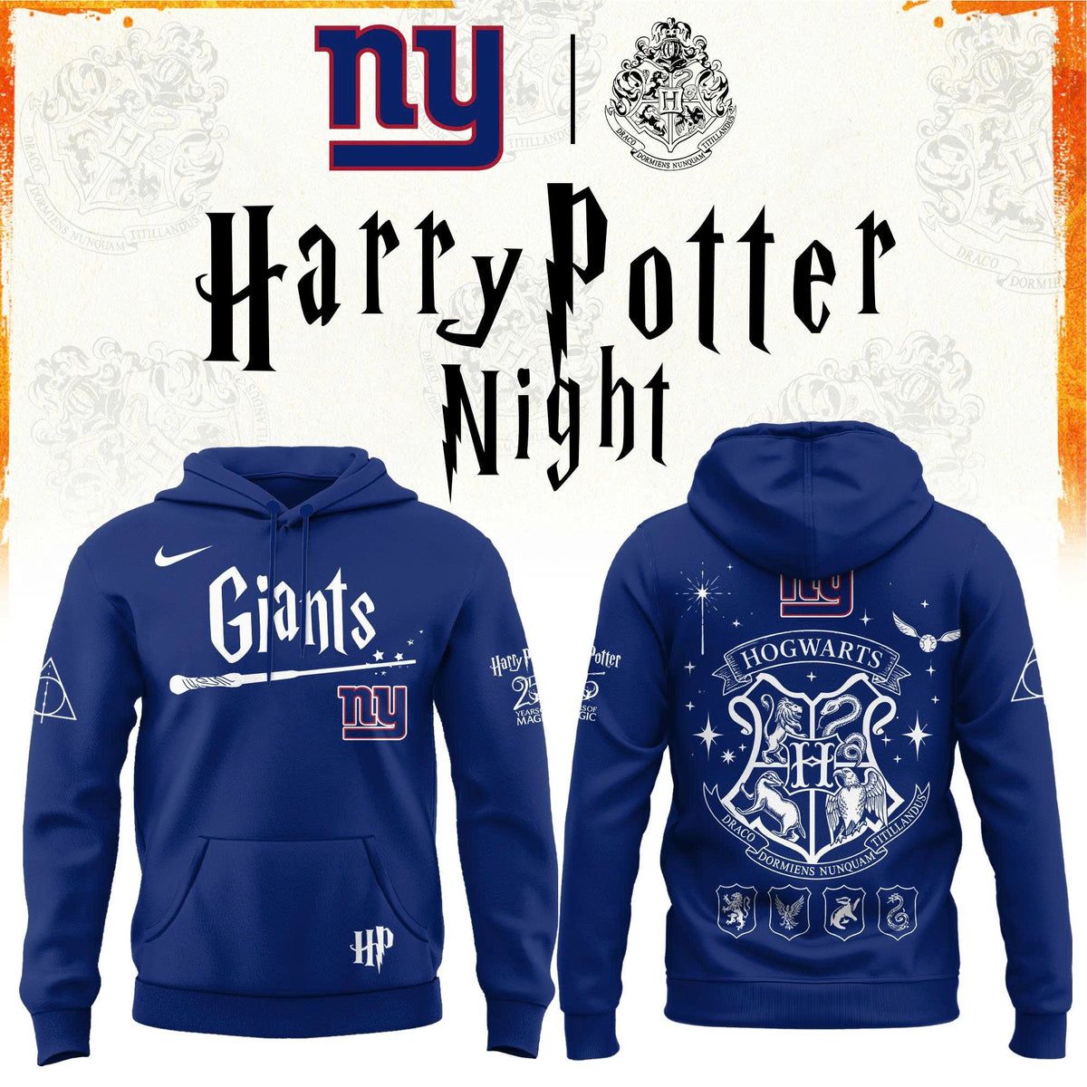 New York Giants Merch 2026 NFL x Harry Potter Hoodie Football Fan Gear - Foxy23shop