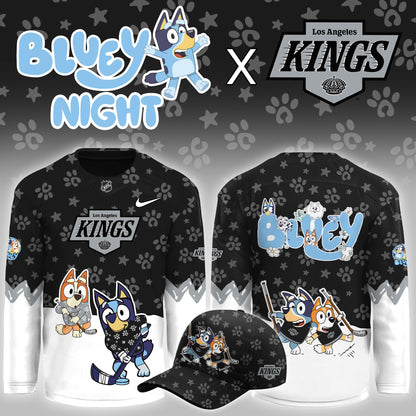Los Angeles Kings Bluey Theme Night Game Jersey Los Angeles Kings Clothing Best Fan Gear - Foxy23shop