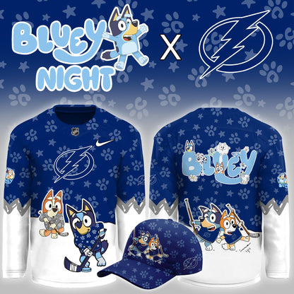Tampa Bay Lightning Bluey Theme Night Game Hockey Jersey Tampa Bay Lightning Gear Hockey Lover Gifts - Foxy23shop