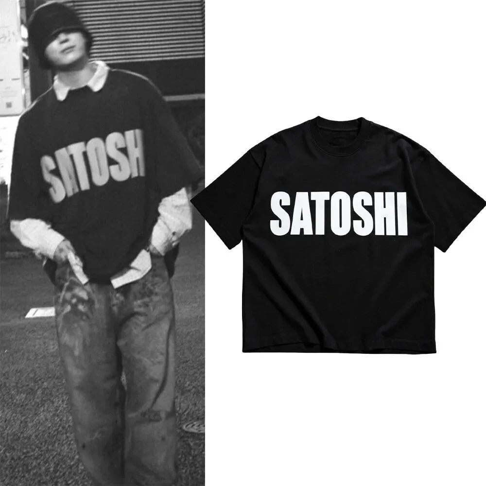 BTS Jungkook Wearing Satoshi T-Shirt BTS Clothing Gifts For Army - Foxy23shop