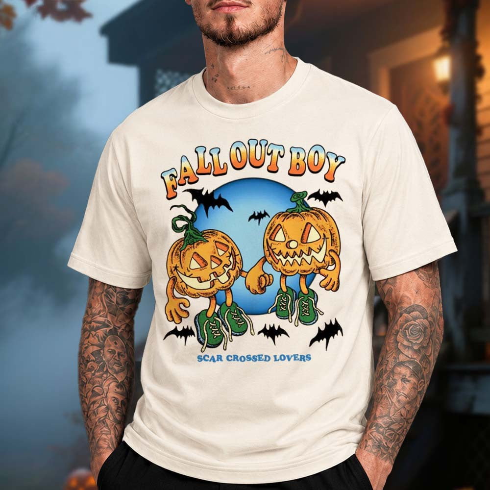 Fall Out Boy Merch Halloween Collection 2026 Scar Crossed Pumpkins T-Shirt Fall Out Boy Clothing Fan Gifts - Foxy23shop