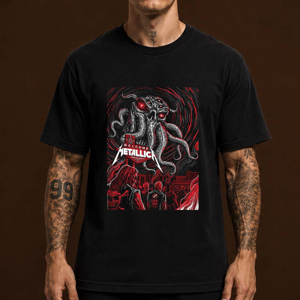 Metallica Las Vegas NV Life Burns Faster Tour 2026 Event Poster T-Shirt Metallica Merch Music Lovers Gift - Foxy23shop