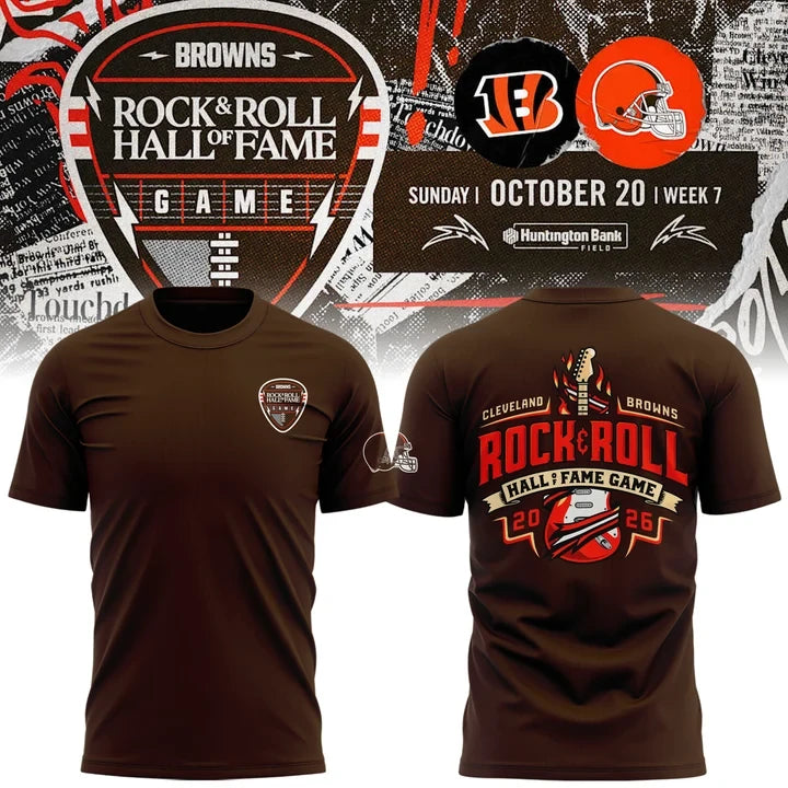 Cleveland Browns Rock Roll Hall Of Fame Game T-Shirt 2026 Cleveland Browns Merch Fan Gear - Foxy23shop