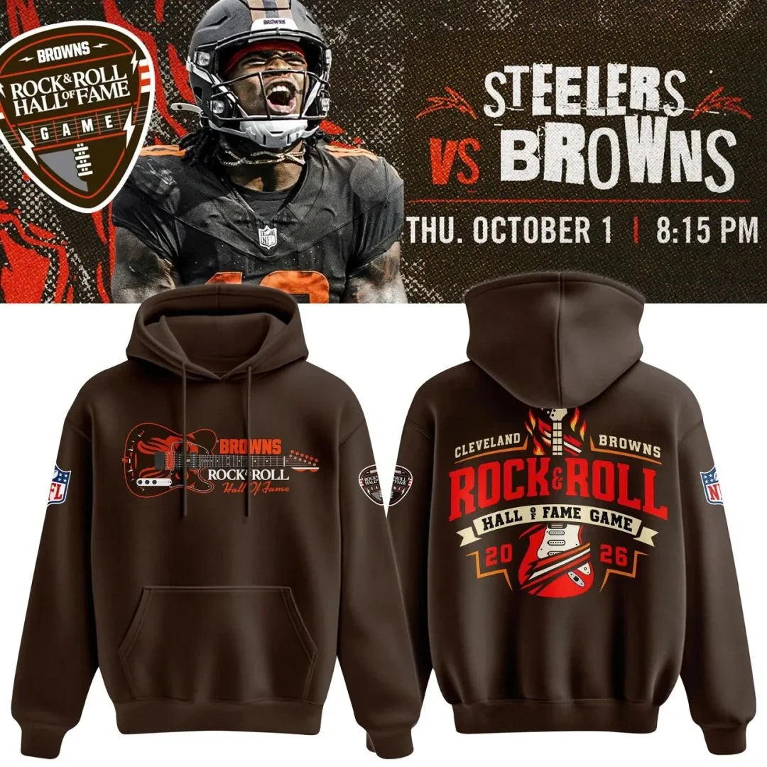 Cleveland Browns Rock Roll Hall Of Fame Game 2026 Dawg Pound Hoodie Cleveland Browns Hooded Sweatshirt - Foxy23shop