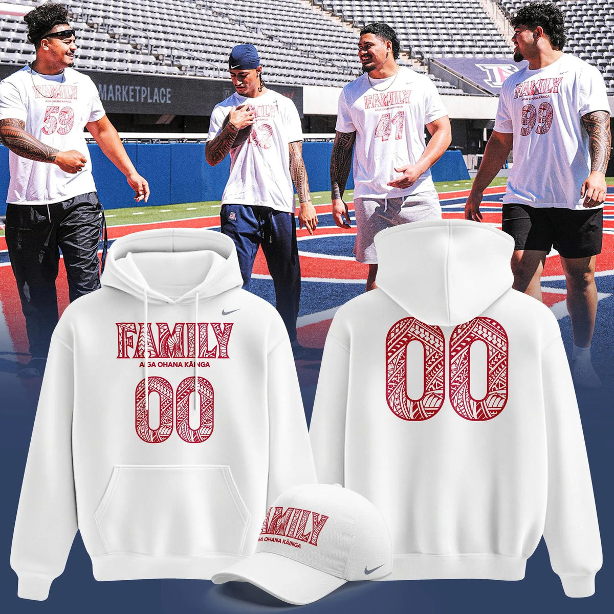Personalized Ariz Football Polynesian Heritage Game Family Hoodie Best Gifts For Fans - Foxy23shop
