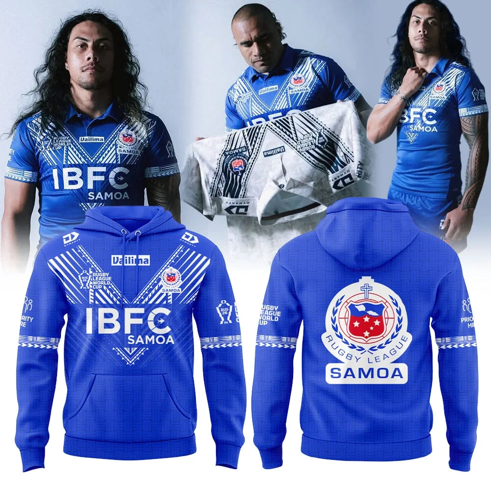 Toa Samoa 2026 World Cup Hoodie Toa Samoa Hooded Sweatshirt Rugby Fan Gear - Foxy23shop