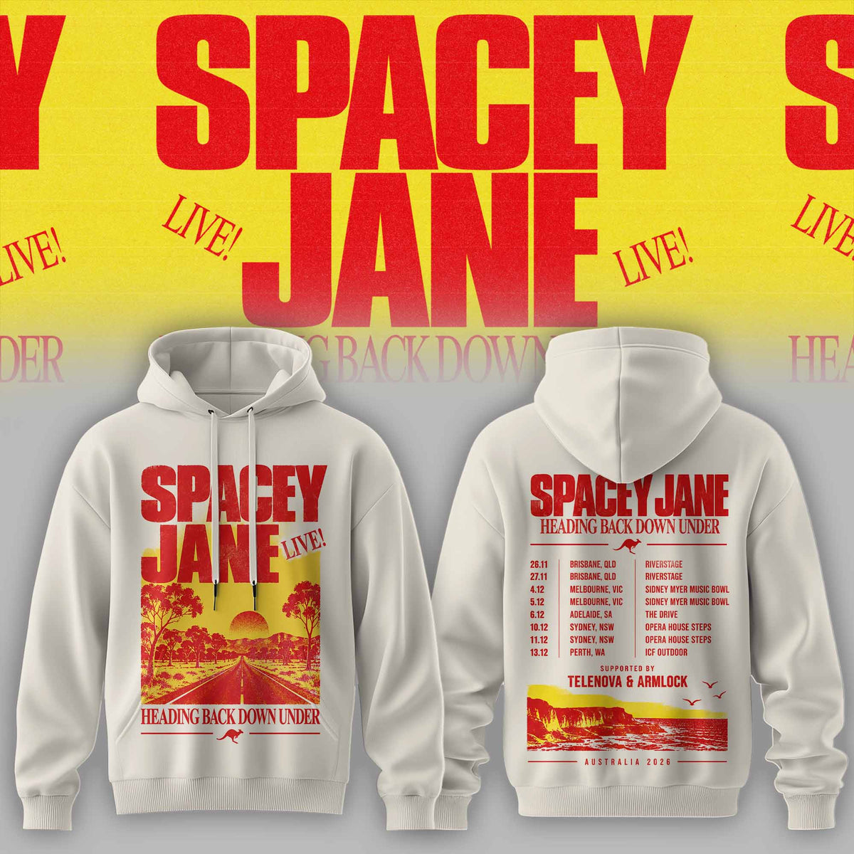 Spacey Jane Merch Heading Back Down Under Australian Tour Hoodie Best Gifts For Rock Fans - Foxy23shop