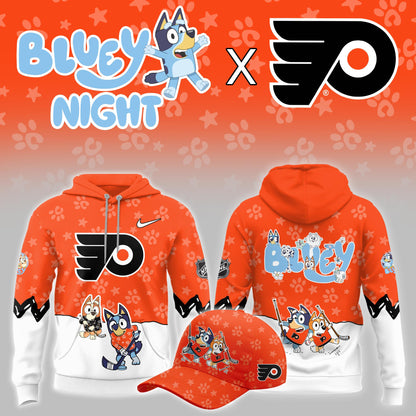 Philadelphia Flyers Bluey Theme Night Game Hoodie Philadelphia Flyers Clothing Gifts For Brother - Foxy23shop
