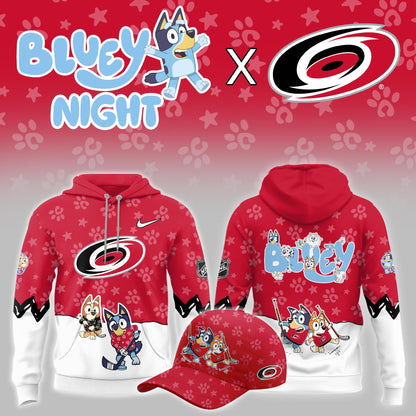 Carolina Hurricanes x Bluey Night Hoodie Carolina Hurricanes Hooded Sweatshirt Fan Gear - Foxy23shop