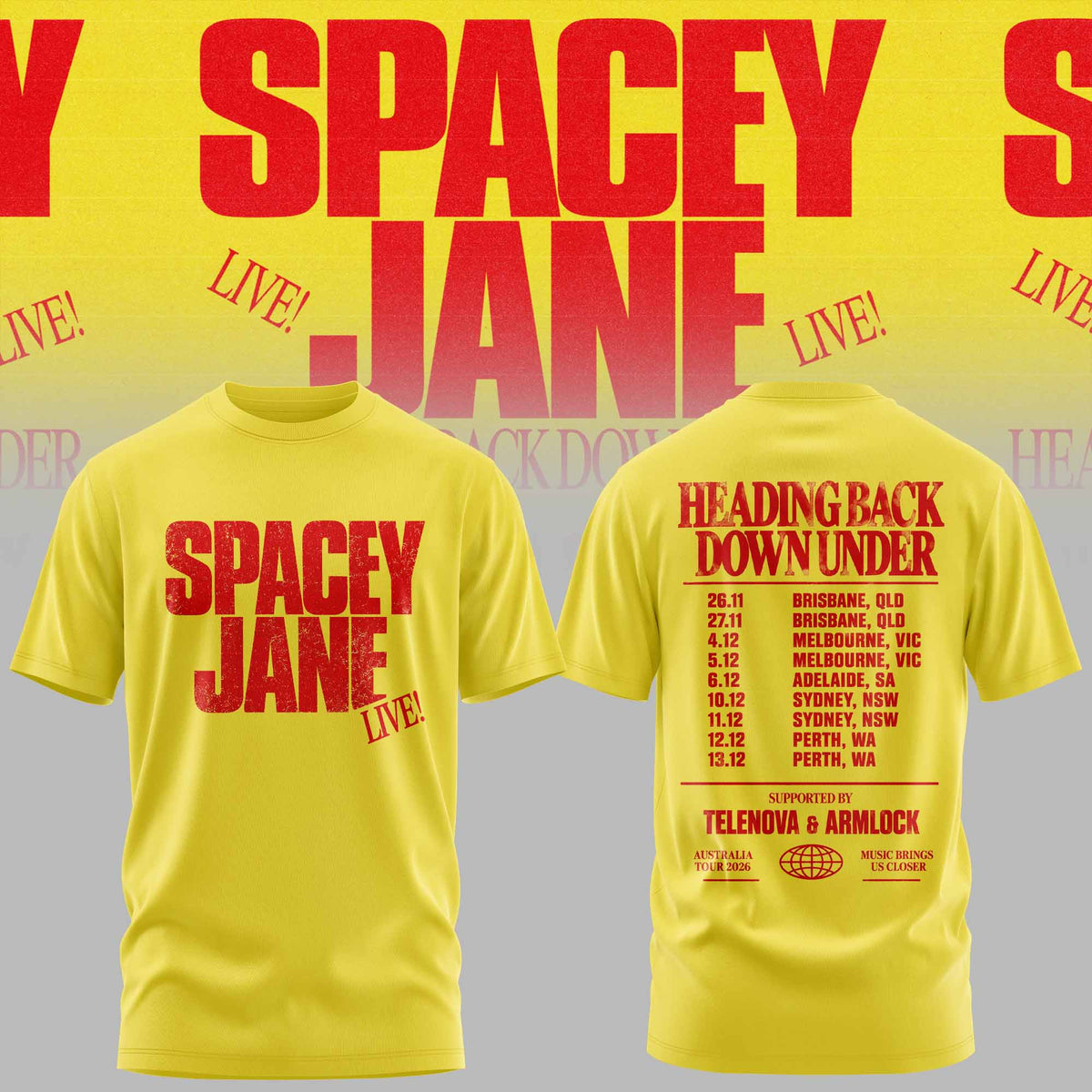 Copy of Spacey Jane Merch Heading Back Down Under Australian Tour Shirt Gift Idea For Fans - Foxy23shop