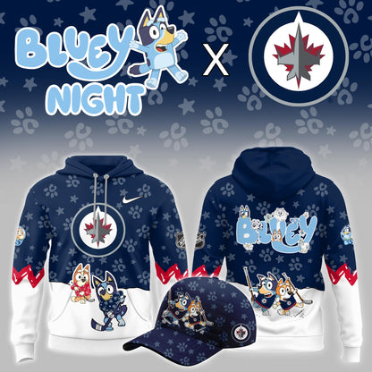 Winnipeg Jets Bluey Theme Night Game Hoodie Winnipeg Jets Clothing Great Gift For Fan - Foxy23shop