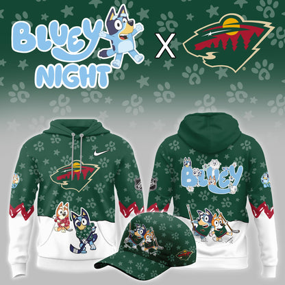 Minnesota Wild Bluey Theme Night Game Hoodie Minnesota Wild Merch Best Fan Gear - Foxy23shop
