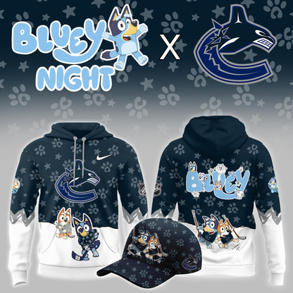 Vancouver Canucks Bluey Theme Night Game Hoodie Vancouver Canucks Apparel Fan Gifts - Foxy23shop