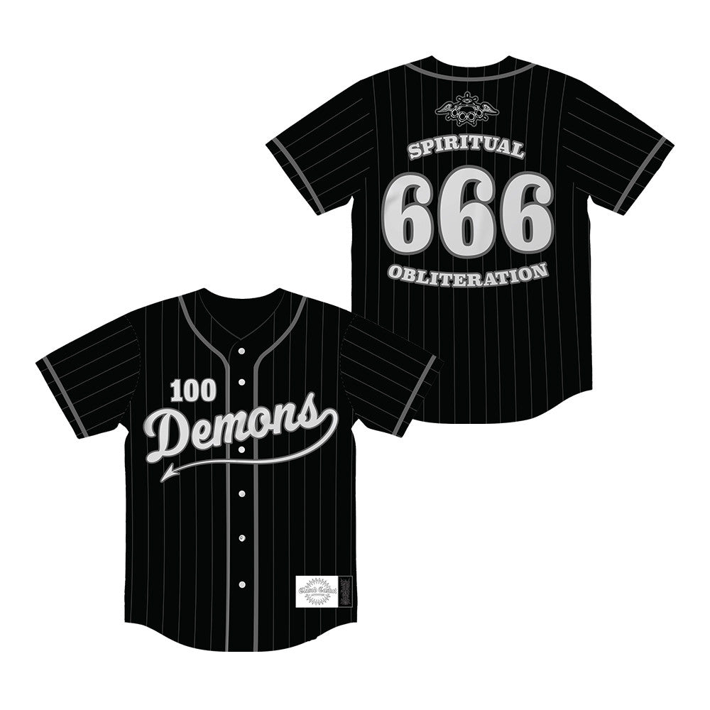 Closed Casket Activities Store Merch 100 Demons Spiritual Obliteration Baseball Jersey Punk Lover Gifts - Foxy23shop