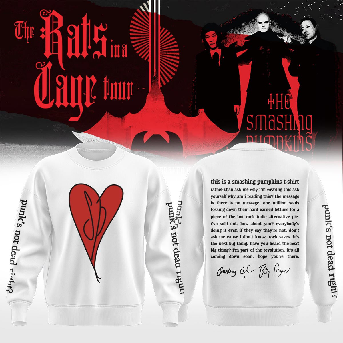 The Smashing Pumpkins Merch The Rats In A Cage Tour Sweatshirt Rock Fan Present - Foxy23shop